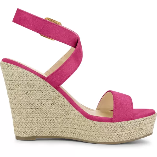 Allegra K Women's Slingback Crisscross Espadrille Wedges Heel Sandals