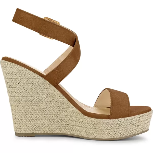 Allegra K Women's Slingback Crisscross Espadrille Wedges Heel Sandals