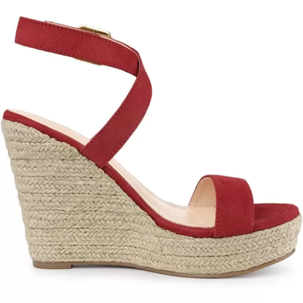 Allegra K Women's Slingback Crisscross Espadrille Wedges Heel Sandals