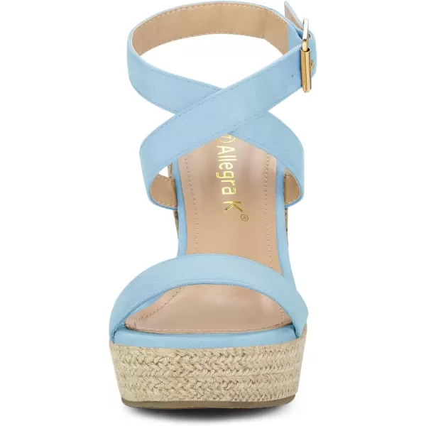 Allegra K Women's Slingback Crisscross Espadrille Wedges Heel Sandals