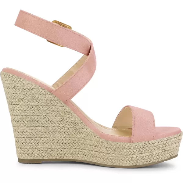 Allegra K Women's Slingback Crisscross Espadrille Wedges Heel Sandals