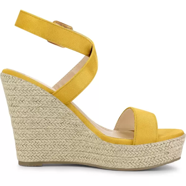 Allegra K Women's Slingback Crisscross Espadrille Wedges Heel Sandals