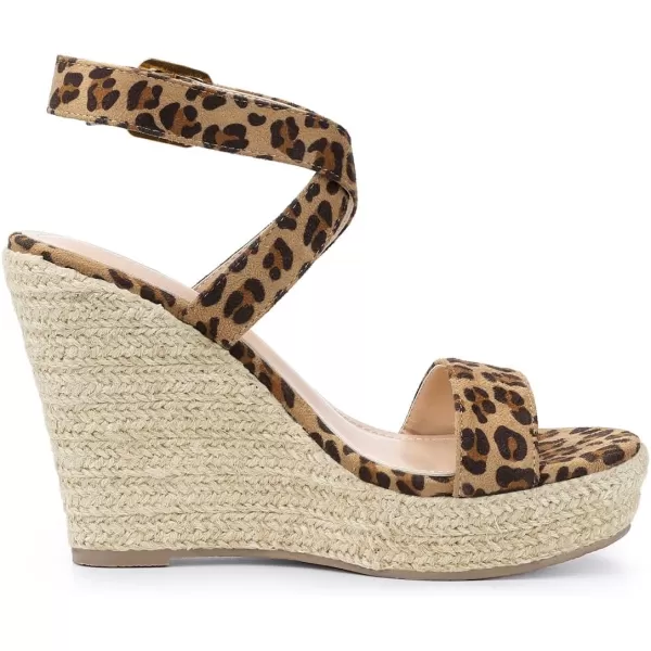 Allegra K Women's Slingback Crisscross Espadrille Wedges Heel Sandals
