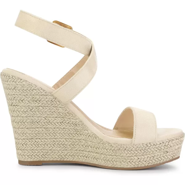 Allegra K Women's Slingback Crisscross Espadrille Wedges Heel Sandals