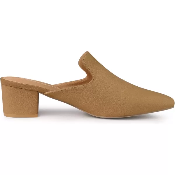 Allegra K Women's Slip on Pointed Toe Chunky Heels Slide Mules