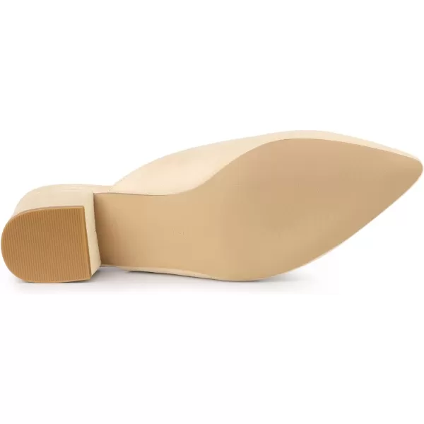 Allegra K Women's Slip on Pointed Toe Chunky Heels Slide Mules