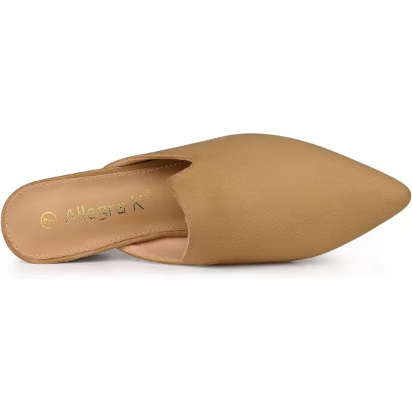 Allegra K Women's Slip on Pointed Toe Chunky Heels Slide Mules