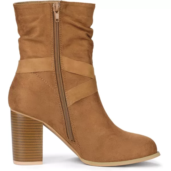 Allegra K Women's Slouchy Chunky Heel Ankle Boots