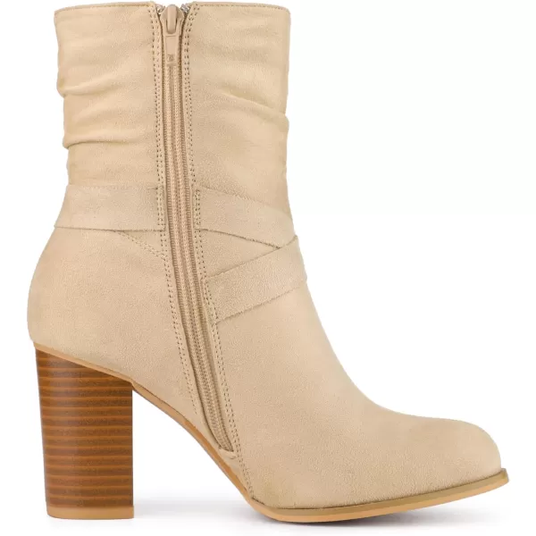 Allegra K Women's Slouchy Chunky Heel Ankle Boots