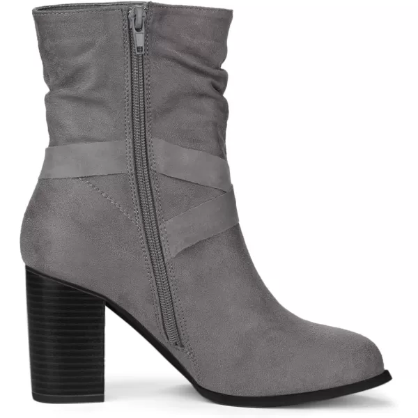 Allegra K Women's Slouchy Chunky Heel Ankle Boots