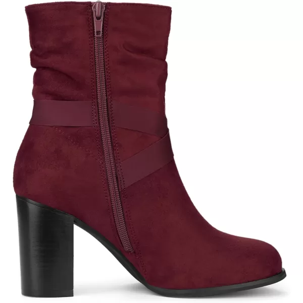 Allegra K Women's Slouchy Chunky Heel Ankle Boots