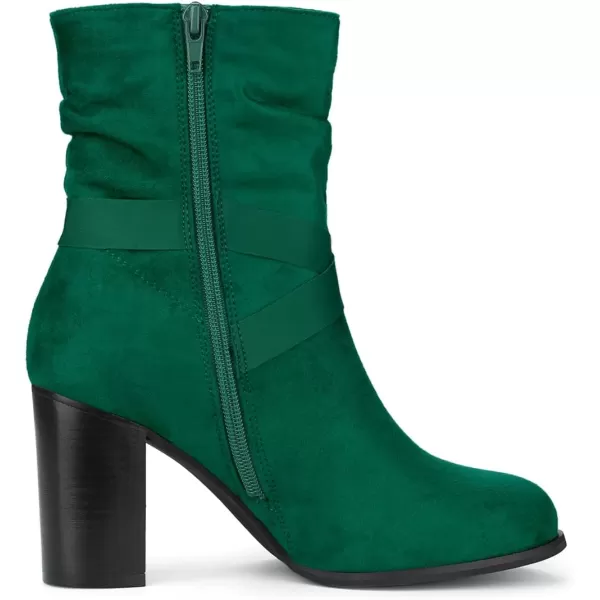 Allegra K Women's Slouchy Chunky Heel Ankle Boots