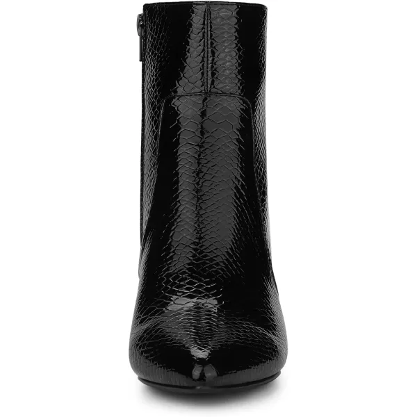 Allegra K Women's Snakeskin Print Boots Halloween Costumes Chunky High Heels Ankle Boots