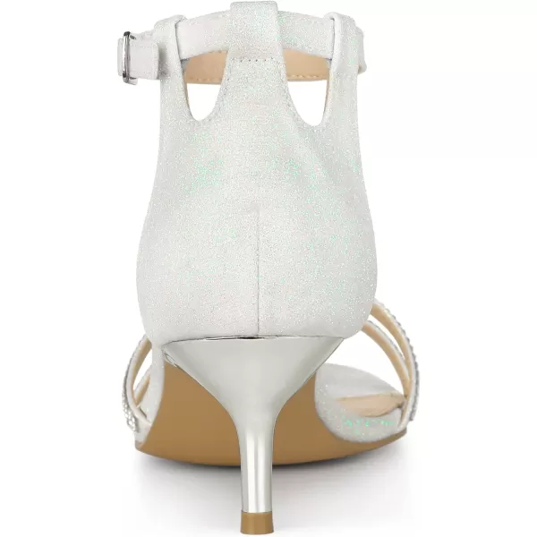 Allegra K Women's Stiletto Kitten Heels Glitter Heel Sandals