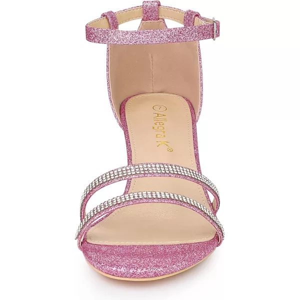 Allegra K Women's Stiletto Kitten Heels Glitter Heel Sandals