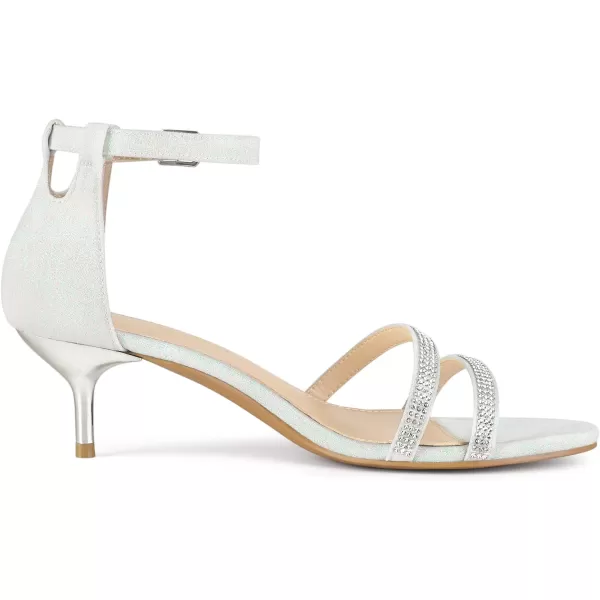 Allegra K Women's Stiletto Kitten Heels Glitter Heel Sandals