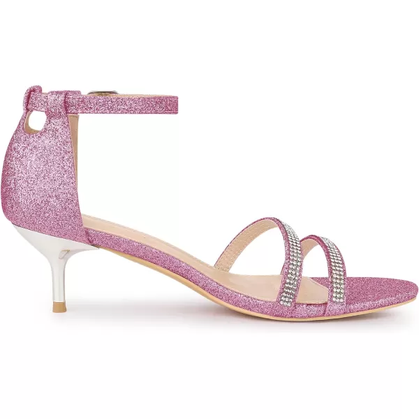 Allegra K Women's Stiletto Kitten Heels Glitter Heel Sandals