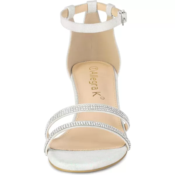 Allegra K Women's Stiletto Kitten Heels Glitter Heel Sandals