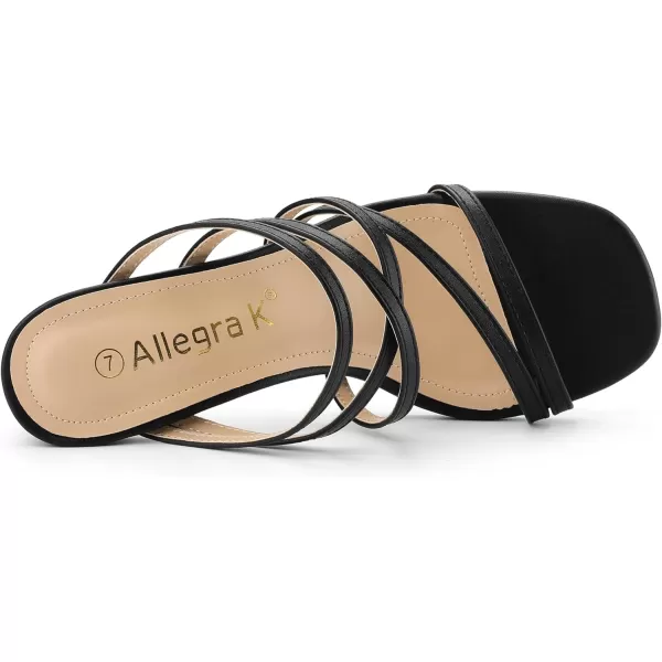 Allegra K Women's Strappy Block Heels Slide Heel Sandals