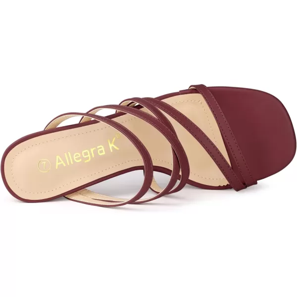 Allegra K Women's Strappy Block Heels Slide Heel Sandals