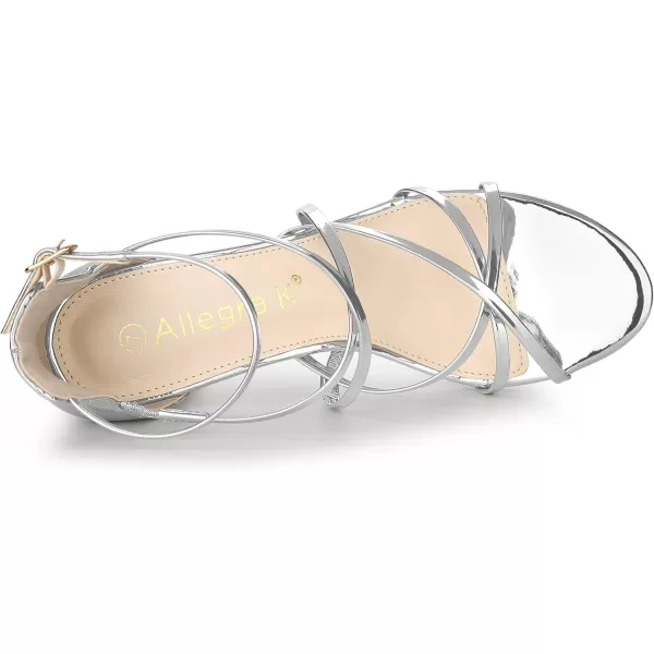 Allegra K Women's Strappy Crisscross Strap Opened Toe Block Heels Sandals