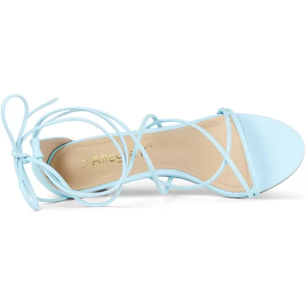 Allegra K Women's Strappy Kitten Heel Lace Up Sandals