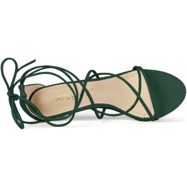 Allegra K Women's Strappy Kitten Heel Lace Up Sandals
