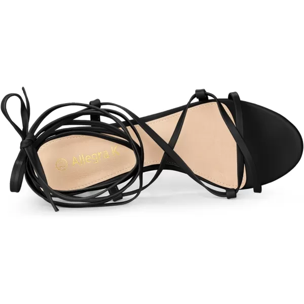 Allegra K Women's Strappy Lace Up Kitten Heels Sandals