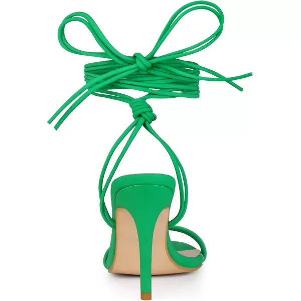 Allegra K Women's Strappy Lace Up Slingback Open Toe Stiletto Heel Sandals