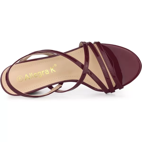 Allegra K Women's Strappy Slingback Chunky Heels Slide Sandals
