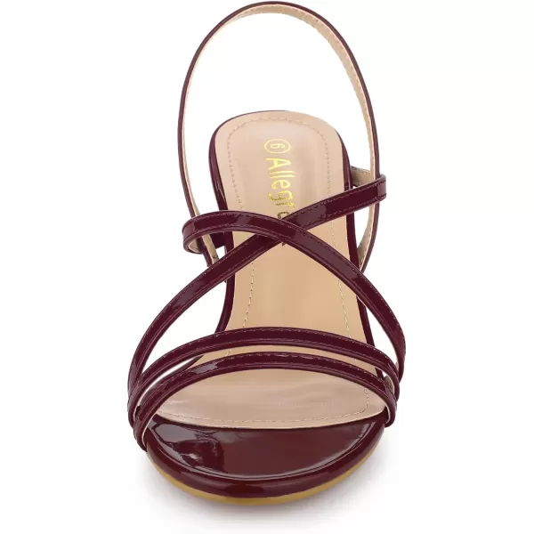 Allegra K Women's Strappy Slingback Chunky Heels Slide Sandals