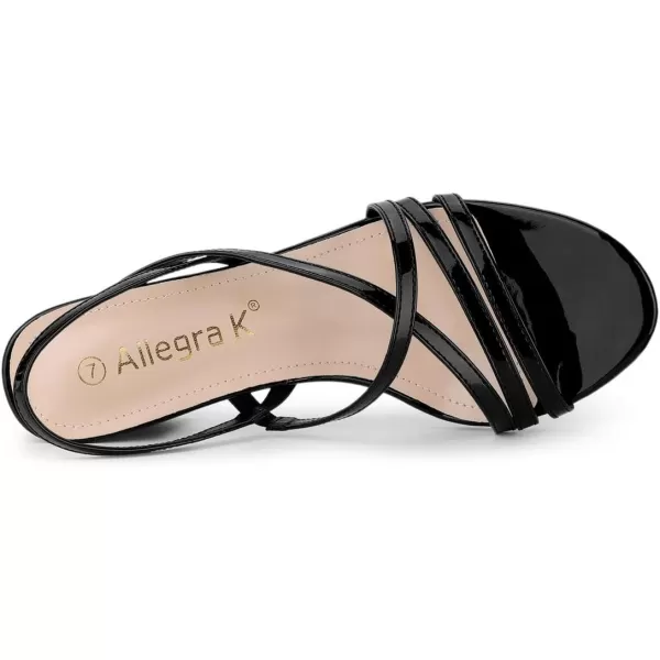 Allegra K Women's Strappy Slingback Chunky Heels Slide Sandals