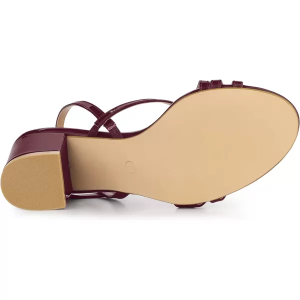 Allegra K Women's Strappy Slingback Chunky Heels Slide Sandals