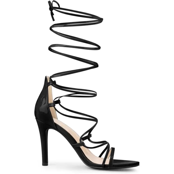 Allegra K Women's Strappy Straps Lace Up Stiletto Heel Sandals