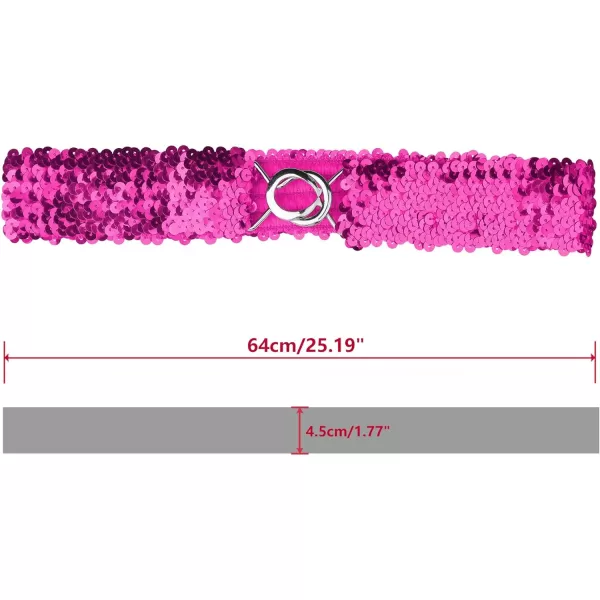 Allegra K Womens Stretchy Skinny Waist Belts Shinny Sequins Decor Elastic Belts for Dresses