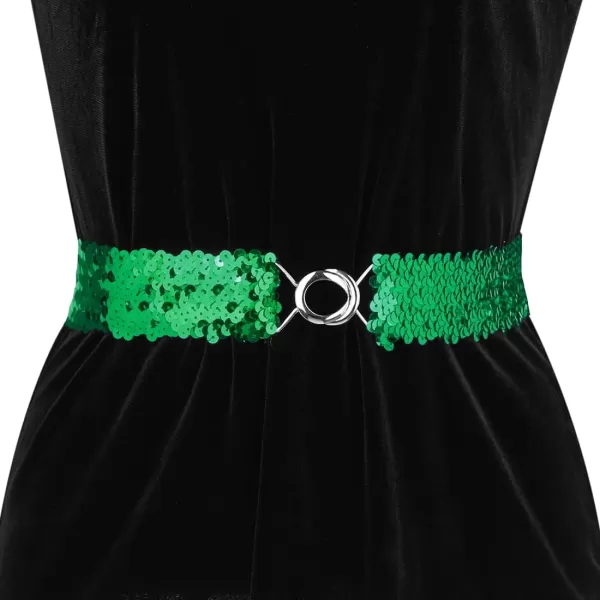 Allegra K Womens Stretchy Skinny Waist Belts Shinny Sequins Decor Elastic Belts for Dresses