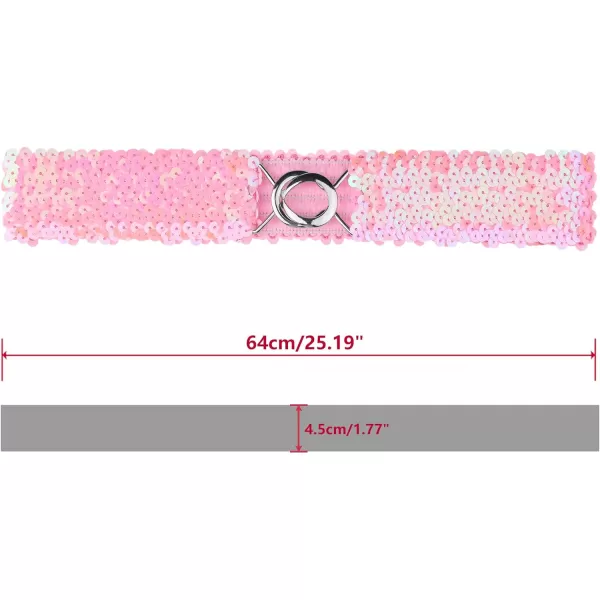 Allegra K Womens Stretchy Skinny Waist Belts Shinny Sequins Decor Elastic Belts for Dresses