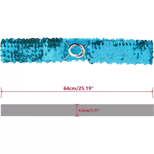 Allegra K Womens Stretchy Skinny Waist Belts Shinny Sequins Decor Elastic Belts for Dresses