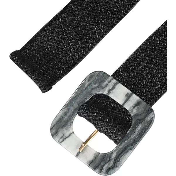 Allegra K Womens Stretchy Wide Waist Belts Braided Belts for Dress Square Buckle Adjustable
