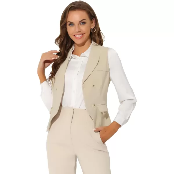 Allegra K Women's Suit Vest Dressy Lapel Collar Versatile Racerback Waistcoat