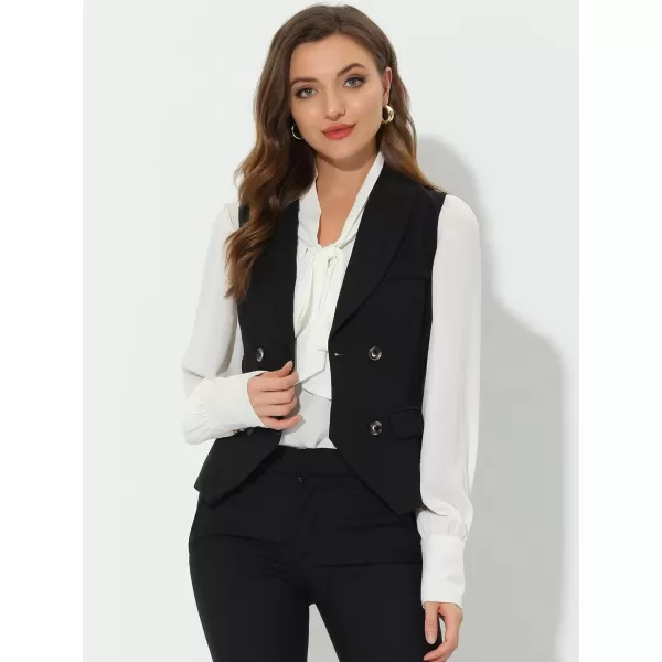 Allegra K Women's Suit Vest Dressy Lapel Collar Versatile Racerback Waistcoat