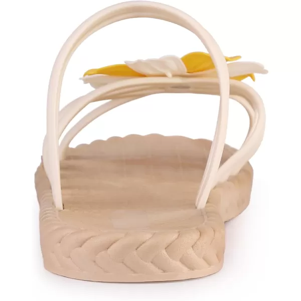 Allegra K Women's Sunflower Strappy Waterproof Beach Sandals Slip on Slides