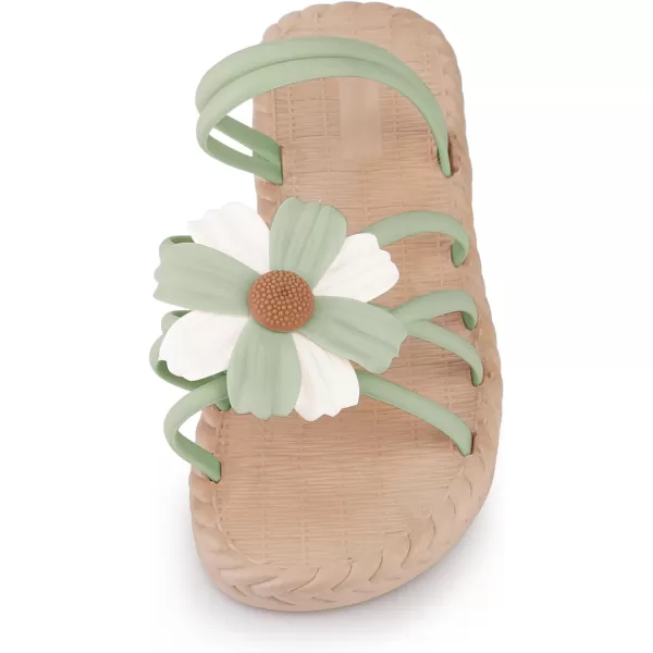 Allegra K Women's Sunflower Strappy Waterproof Beach Sandals Slip on Slides