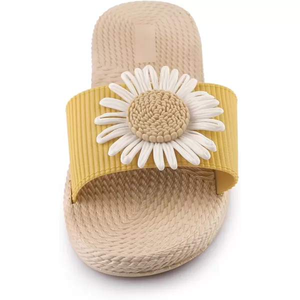 Allegra K Women's Sunflower Strappy Waterproof Beach Sandals Slip on Slides