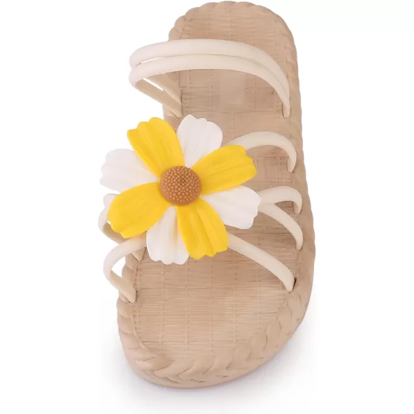 Allegra K Women's Sunflower Strappy Waterproof Beach Sandals Slip on Slides