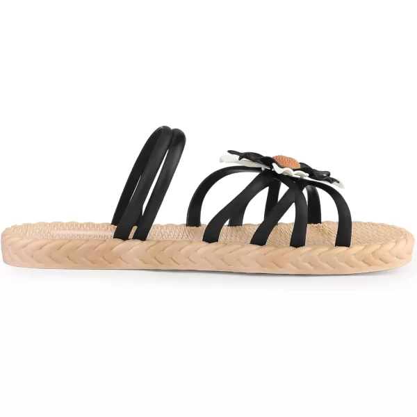 Allegra K Women's Sunflower Strappy Waterproof Beach Sandals Slip on Slides