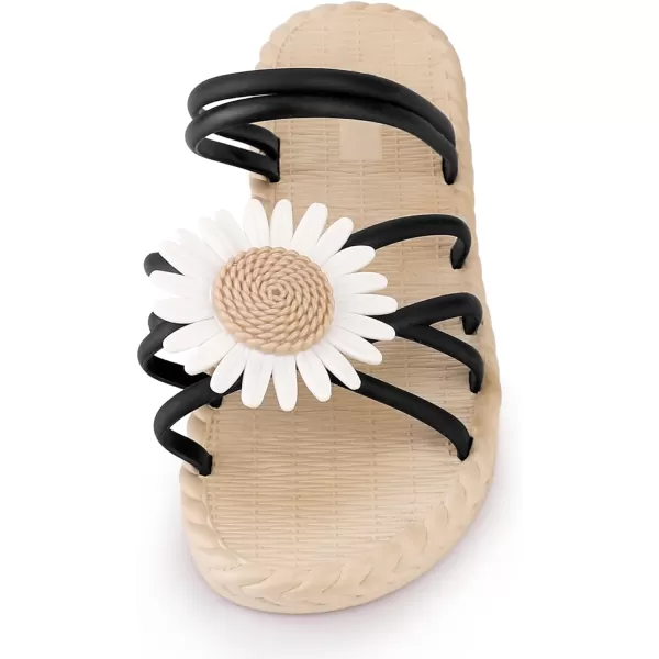 Allegra K Women's Sunflower Strappy Waterproof Beach Sandals Slip on Slides