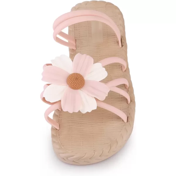 Allegra K Women's Sunflower Strappy Waterproof Beach Sandals Slip on Slides