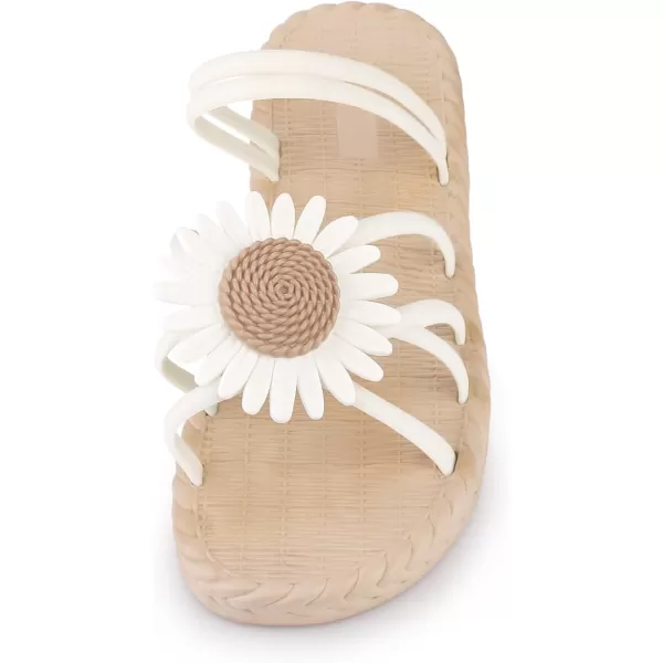 Allegra K Women's Sunflower Strappy Waterproof Beach Sandals Slip on Slides