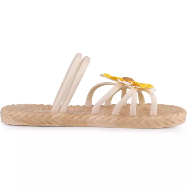 Allegra K Women's Sunflower Strappy Waterproof Beach Sandals Slip on Slides